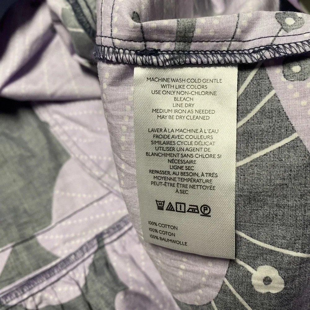 Anthropologie Navy and Lavender Floral Tiered Dress - Picture 6 of 8